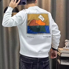 欧洲站印花卫衣圆领男士秋冬2025新款潮牌宽松无帽冬装上衣服，男装卫衣，星座506A