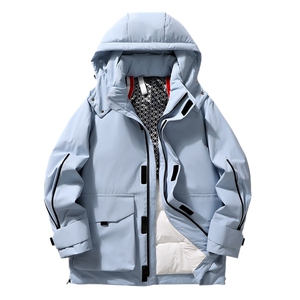 5972-P268新标90绒石墨烯工装情侣羽绒服外套图片