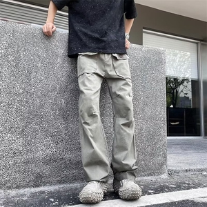 高街美式裤男潮牌痞帅炸街直筒裤子春季潮流图片