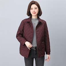 2024年秋冬季新款翻领加绒棉衣棉服女休闲百搭韩版保暖加绒外套，女装棉衣/棉服，鑫鑫格