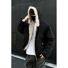 座山雕棉服外套男连帽美式复古工装男装皮衣棉衣ZX36批95，男装皮衣，星座307A