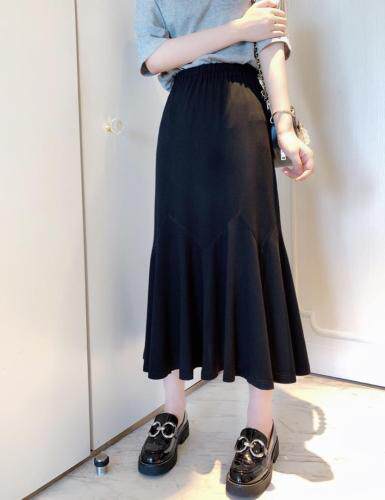 夏季弹力面料松紧腰鱼尾裙，女装，秀禾