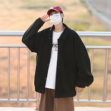 2024春秋季新款翻领简约休闲纯色复古夹克外套男情侣W06/P55，男装夹克，星座506