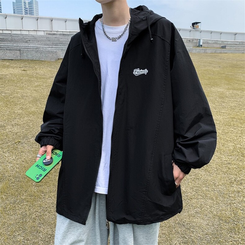 连帽冲锋夹克男春秋季2024宽松工装机能外套港风休闲上衣服JW10,男装夹克,星座1116A-1（原606A）