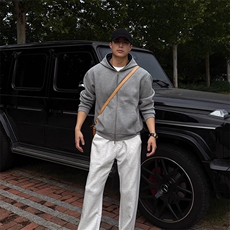 重磅高品质硬挺boxy26春装美式高街结构撞色拼接连帽卫衣开衫外套，女装短外套，电商A486-1