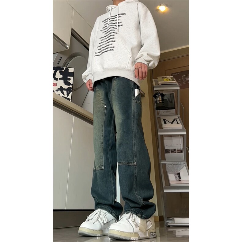 2024春款现货伐木工装牛仔裤男宽松直筒裤GK07-P55-限价68图片