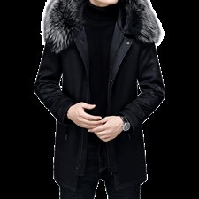 冬装新款白鹅绒羽绒服狐狸毛领中老年爸爸装外套ALXBL9011-P610，男装羽绒服，电商B212（原钱塘6029）