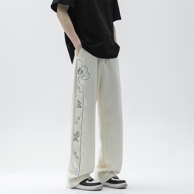 休闲裤抖音直播高品质风刺绣卫裤现货供应C323-1-7733-P60,男装休闲裤,电商C323-1