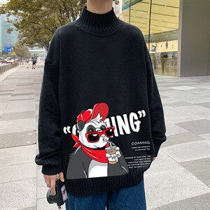 M18218-P45 加绒款-P65半高领毛衣男士大码针织衫男毛线衣男图片