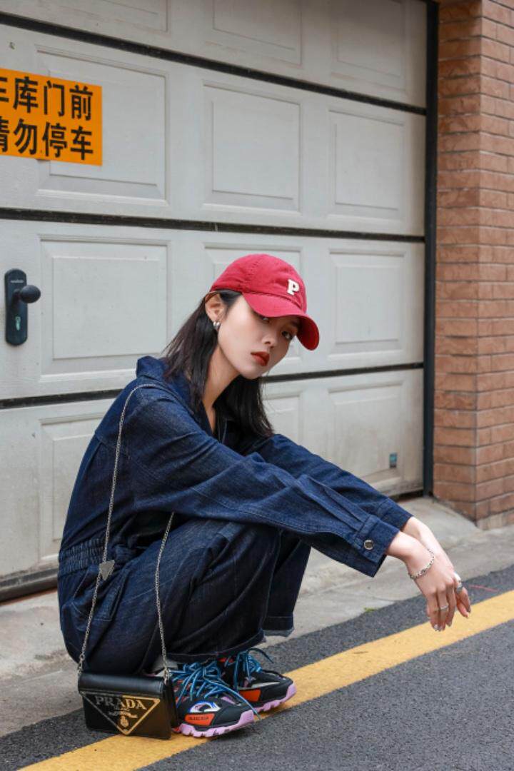 水洗牛仔连体裤，女装连体裤，梵蔻