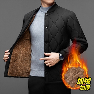 中老年羊羔绒男外套棉衣加绒棉服大码加厚冬装棉袄夹克保暖感图片