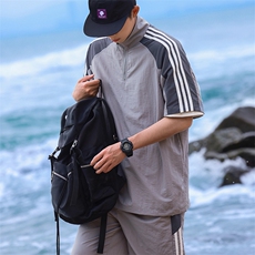 美式条纹短裤男夏季新款潮薄款搭配一套宽松五分裤子TZ120-P63，男装牛仔裤，星座308B-2