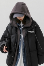 中性风休闲连帽字母印花宽松假两件棉服A268-MY475特批115控168，男装棉衣，电商A268