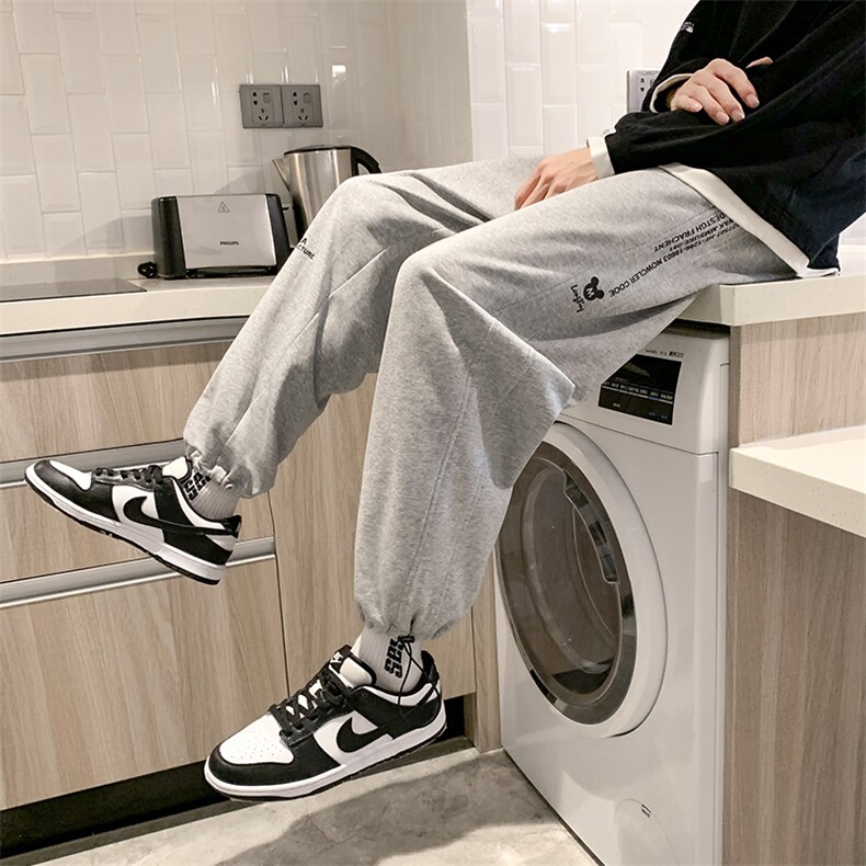 新款男百搭纯色束脚港风休闲裤XC18-P35控58,男装休闲裤,星座717