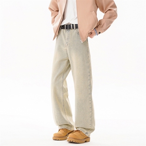 B221 美式ins高街暗黑百搭宽松直筒牛仔裤LK25600-特P38控68图片