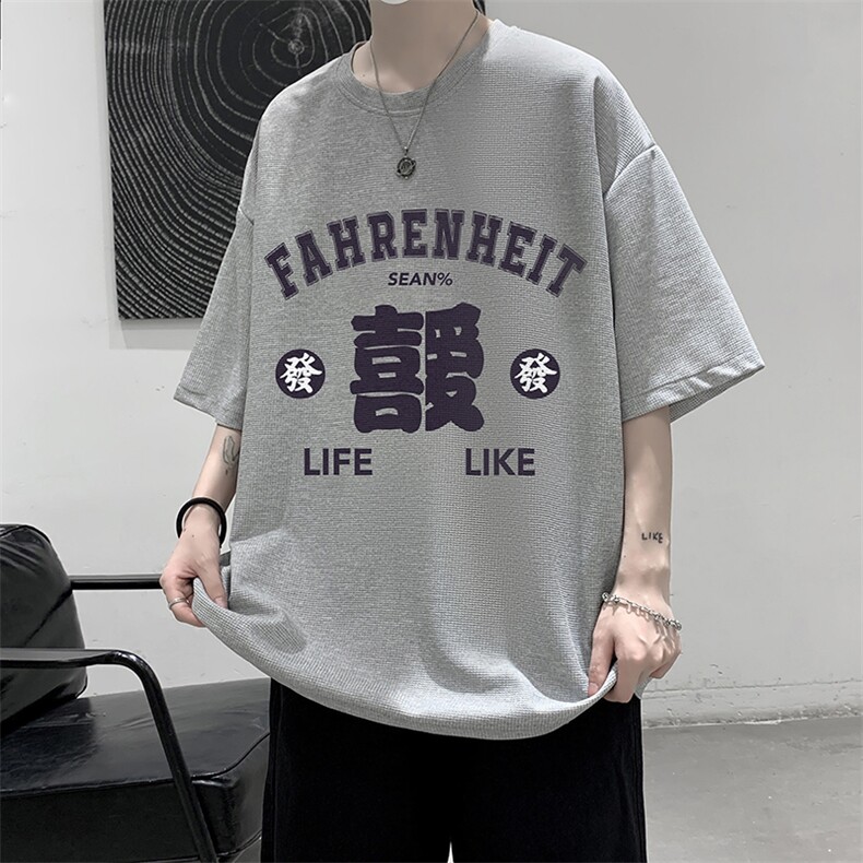 华夫格t恤男短袖男大码五分袖大皂风HT73256-P22,男装T恤,电商A040