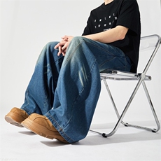阔腿牛仔裤男女士韩版潮流高街帅百搭2025冬季ins长裤RK2647-P56，男装牛仔裤，星座412-3