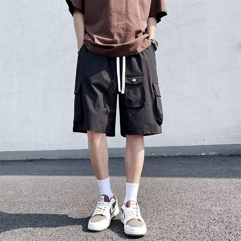 日系大口袋工装短裤男夏季2025潮牌宽松五分裤男士K6212-P35,男装休闲裤,星座412-3