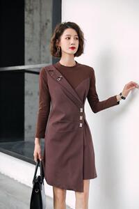 秋款休闲针织连衣裙图片