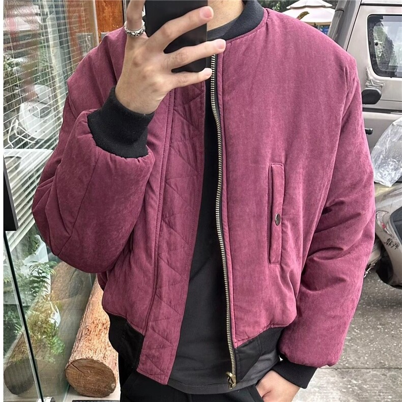 冬装复古拼色两面穿时尚棒球服棉袄男设计感短款痞帅小众棉衣外套,男装棉衣,星座506A