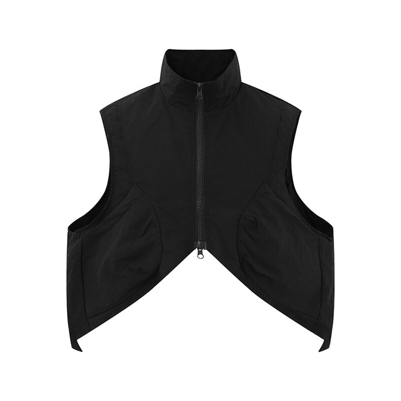 南夏乔装2025夏季新款复古纯色口袋立领无袖马甲潮流百搭外套男，女装短外套，电商S006（B521）