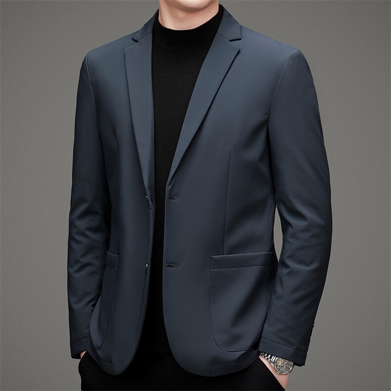 2023冬季新款羽绒服西装男士保暖外套中年男装加厚短款宽松爸爸装,男装西服,电商B212（原钱塘6029）
