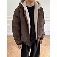 现货高品质美式冬季重磅座山雕大毛毛领pu皮棉衣男女加厚外套，男装皮衣，电商A486-1