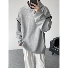 WY10155-特P48控88新款连帽贝壳绣花麦穗提花大码男宽松情侣卫衣，男装卫衣，电商A059