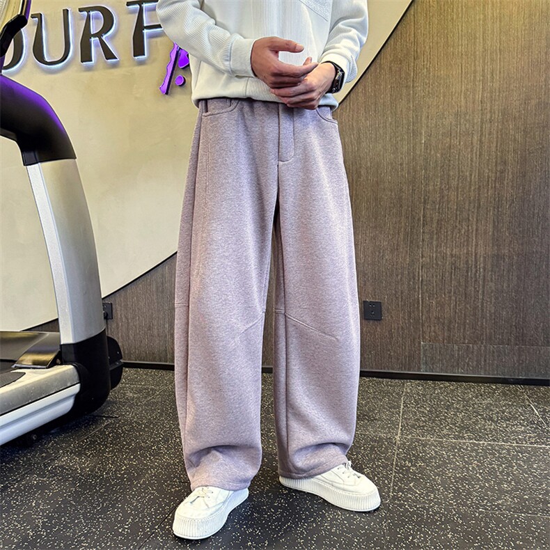 紫色秋季新款高级感男士宽松直筒卫裤A368-KM25-P78,男装休闲裤,电商A368
