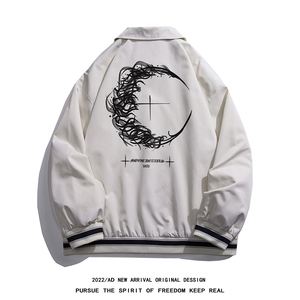 白底23春季西海岸hiphop潮流设计翻领百搭夹克外套G723P65控88图片