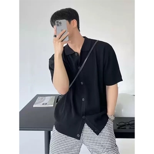 网图有货 美式复古老钱风针织polo衫短袖T恤男女情侣上衣A603-P45图片