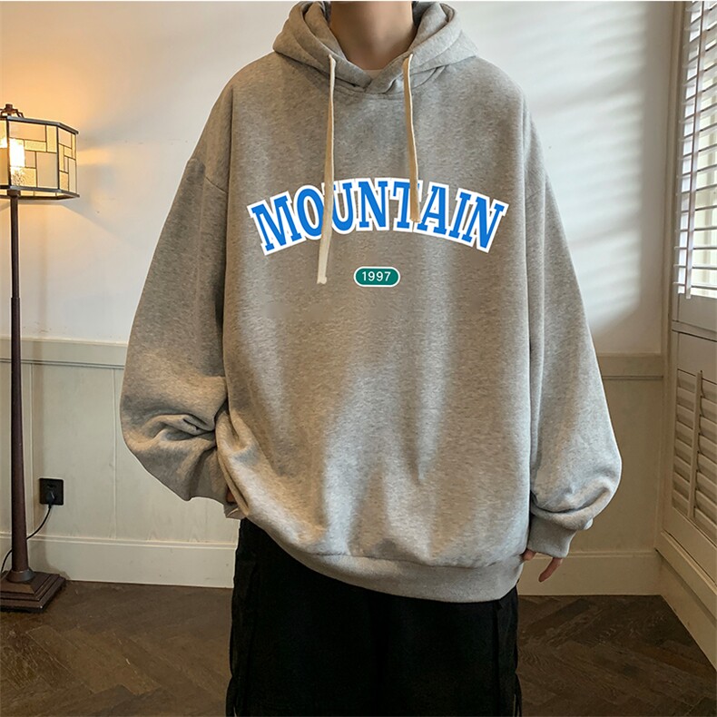 纯棉连帽卫衣男大码运动帽衫宽松薄WY2231-P35加绒款-P40,男装卫衣,电商A040