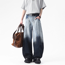 WD920-风格店数据款渐变洗水弯刀牛仔裤(P65X98)1，男装牛仔裤，电商C315