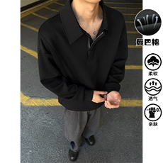 特批P50无差价时尚500g高克重曼巴棉拼接半拉链大码卫衣男W5416，男装卫衣，电商A001