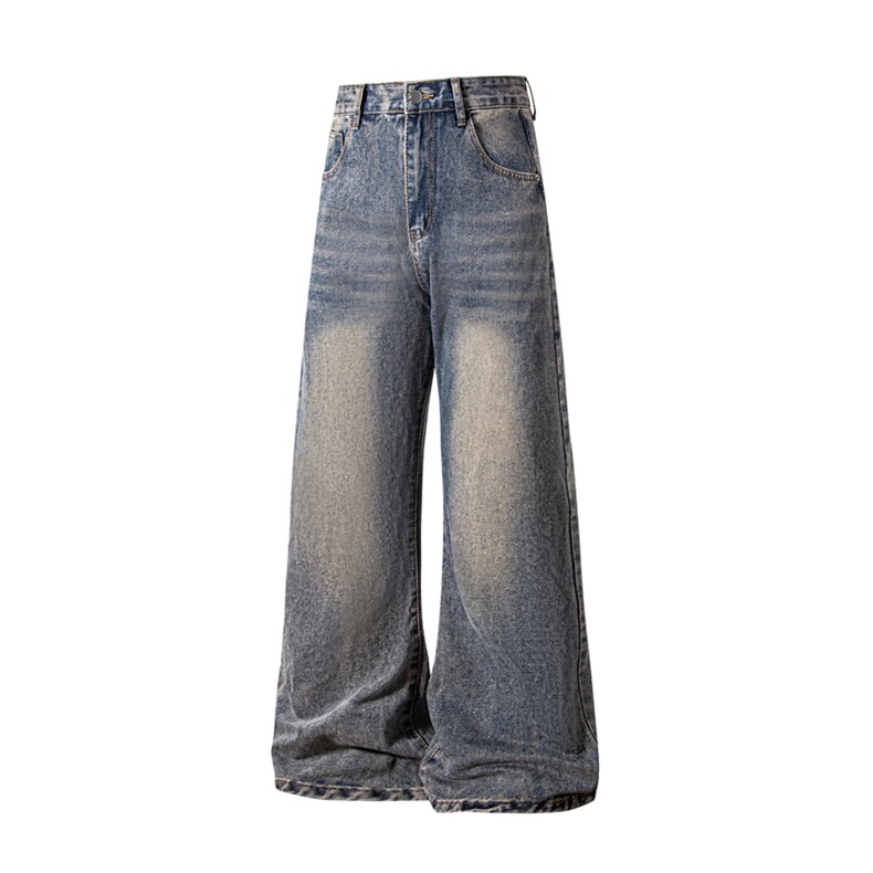 春秋新款宽松牛仔裤男潮复古直筒阔腿休闲长裤NZ00926/P35加绒P45，男装牛仔裤，电商B316