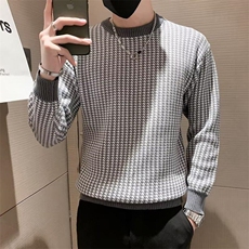 秋冬季圆领套头针织衫男提花螺纹毛衣修身打底长袖潮M3367，男装针织衫/毛衣，星座1116A-2（原606A-1）