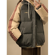 冬季新款韩版假两件宽松大码加厚棉衣外套XZ102B-1-M6636P125，男装棉衣，星座102B-1