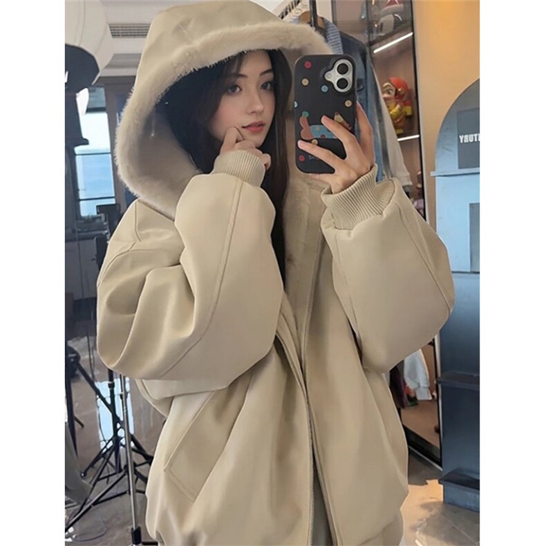 连帽座山雕皮衣外套棉服男女款冬季加绒加厚棉衣夹克MY171,男装夹克,星座1116A（原606A-3）