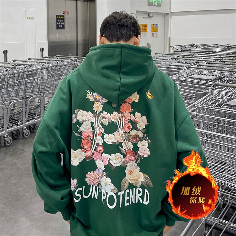 直播品质500克重磅秋冬美式加绒加厚卫衣外套H506常规P35加绒P40,男装卫衣,电商A486