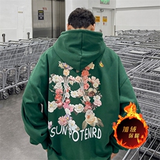 直播品质500克重磅秋冬美式加绒加厚卫衣外套H506常规P35加绒P40，男装卫衣，电商A486