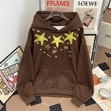 美式海星镂空刺绣设计感连帽卫衣男女秋季宽松休闲上衣WY0155-P58，男装卫衣，星座308B-2