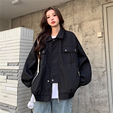 春秋新款设计美式高街外套男女宽松hiphop正肩夹克上衣C344-P90，男装夹克，星座911-2(原星座613-2）
