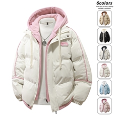 棉服男2025新款冬季假两件连帽棉袄青年加厚棉衣外套潮MY0888-P82，男装棉衣，星座610（原A335）