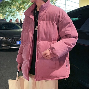 冬季加绒加厚立领大码棉衣青少年男女纯色百搭棉服外套 6223-P100图片