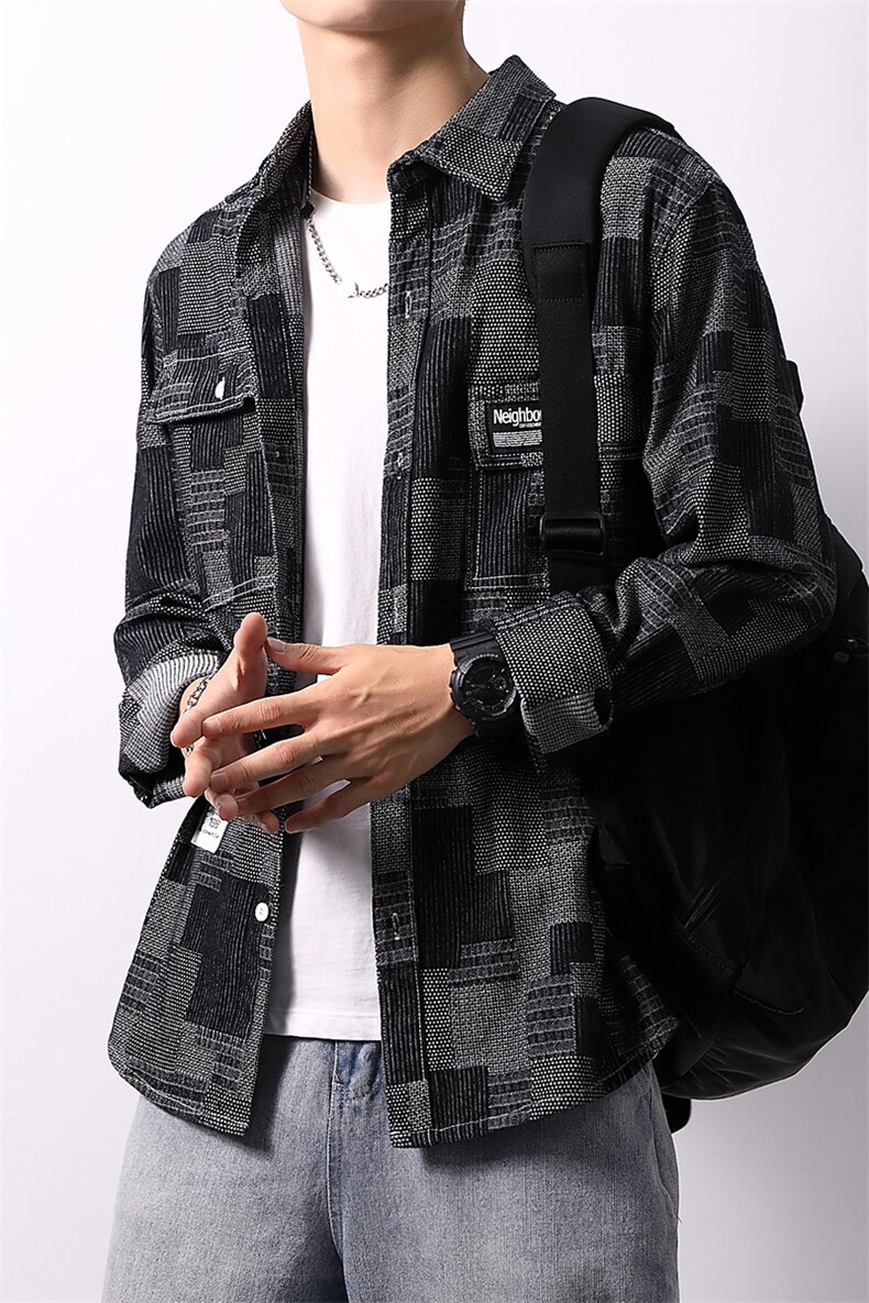 秋季流行男牛仔衬衣宽松休闲长袖衬衫外套XZ310B-3-CY953-P60,男装衬衫,星座310B-3