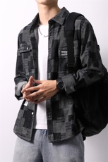 秋季流行男牛仔衬衣宽松休闲长袖衬衫外套XZ310B-3-CY953-P60，男装衬衫，星座310B-3