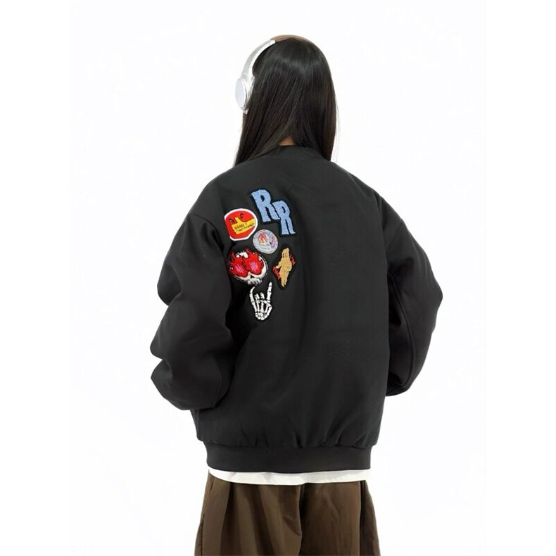 春秋美式复古夹克男棒球服外套潮牌，男装夹克，星座716-4