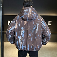 90新标2025冬季新款保暖时尚迷彩连帽鸭绒羽绒服男YR9136-P299，男装羽绒服，电商D342
