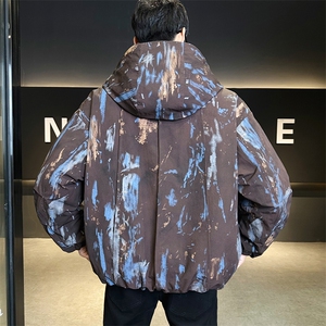 90新标2025冬季新款保暖时尚迷彩连帽鸭绒羽绒服男YR9136-P299图片