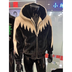 冬季新款金貂绒连帽仿貂皮大衣男皮毛一体休闲夹克皮草保暖外套男，男装棉衣，星座613
